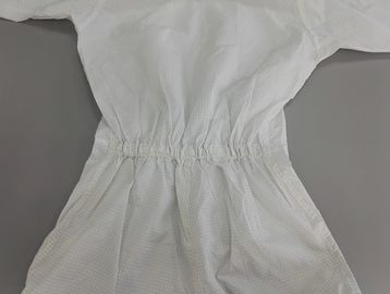 Polyester Lightweight ESD Cleanroom Coverall  Long Sleeve White Size S - 5XL