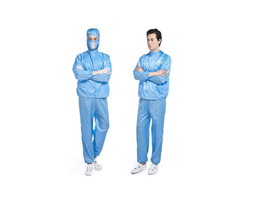 Anti Static 0.25cm 0.5cm Grid Dust Proof Overalls Industrial Clothes