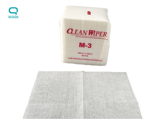 Cotton Cellulose Cleanroom Wipe Biodegradable 25x25cm High Absorbency